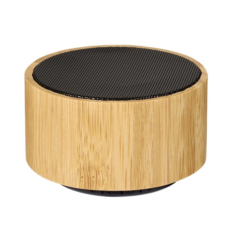 Eco-Friendly Bamboo Bluetooth Speaker with Ambient Lights & Built-in Mic